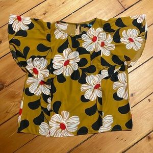 Anthropologie Silky Floral Blouse